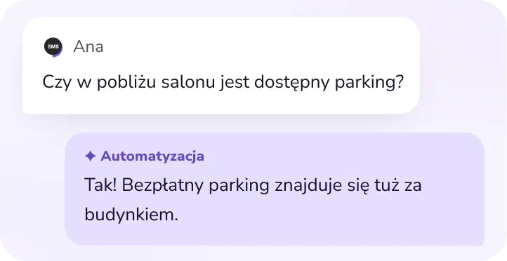 Pytanie klienta obsłużone przez automatyzację