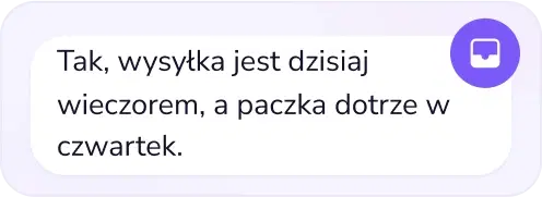 Odpowiedź działu obsługi przez SMS