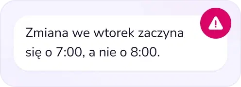 Powiadomienie pracowników o zmianie grafiku