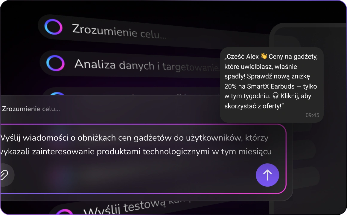 Ilustracja przedstawiająca spersonalizowane doświadczenia sprzedażowe, pokazująca, jak AI dostosowuje interakcje na całej ścieżce klienta.