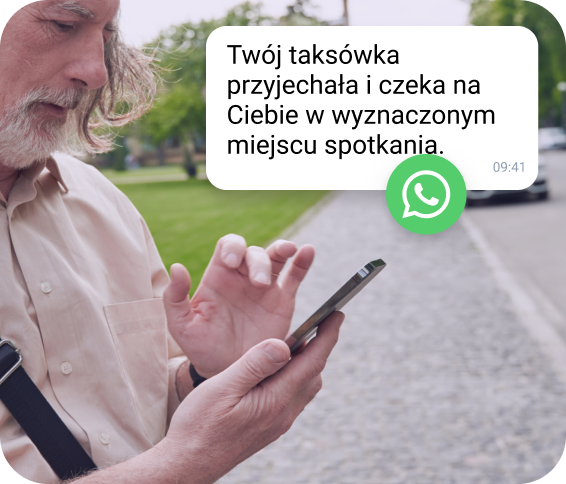 Podgląd wiadomości WhatsApp z aktualizacją salda klienta