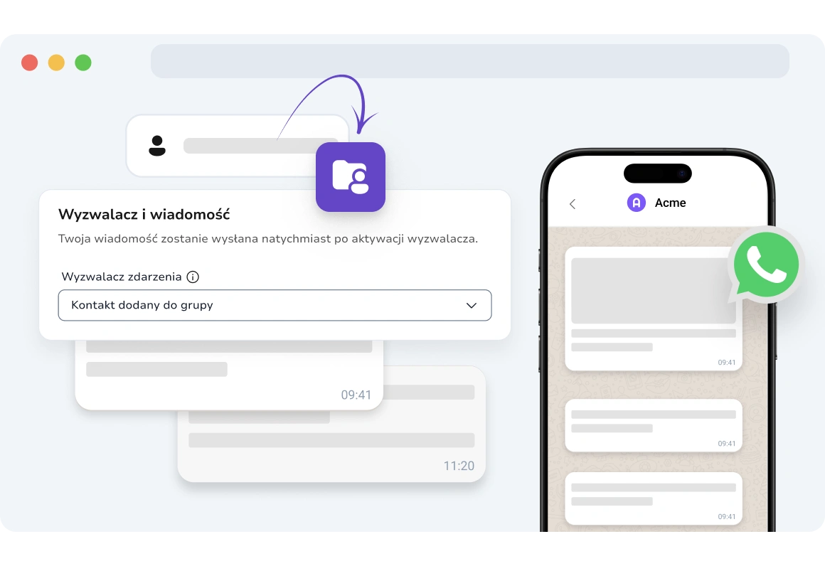 Zrzut ekranu strony kampanii opartych na zdarzeniach TopMessage.