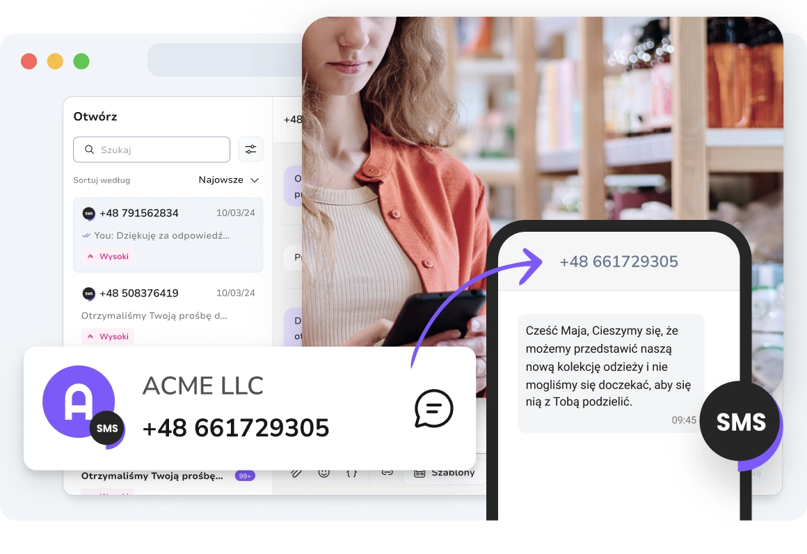 Dedykowane wirtualne numery telefonów do komunikacji SMS z TopMessage