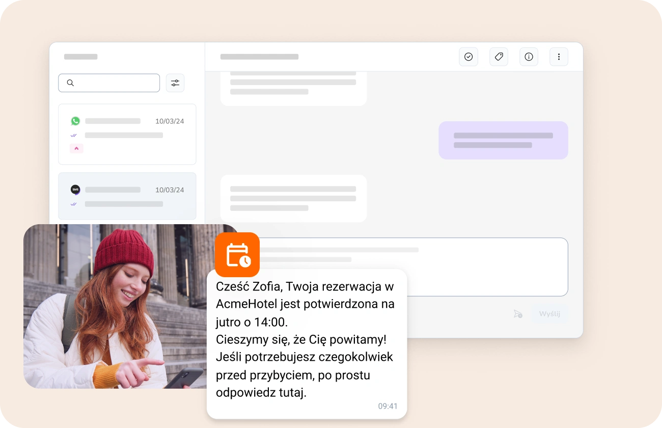 Personel hotelu komunikujący się z gośćmi za pośrednictwem SMS i WhatsApp, aby poprawić wrażenia gości i zapewnić natychmiastowe informacje